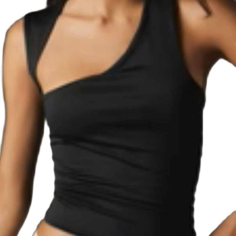 NWT Commense Asymmetric Neck Cut Out Tank Top black